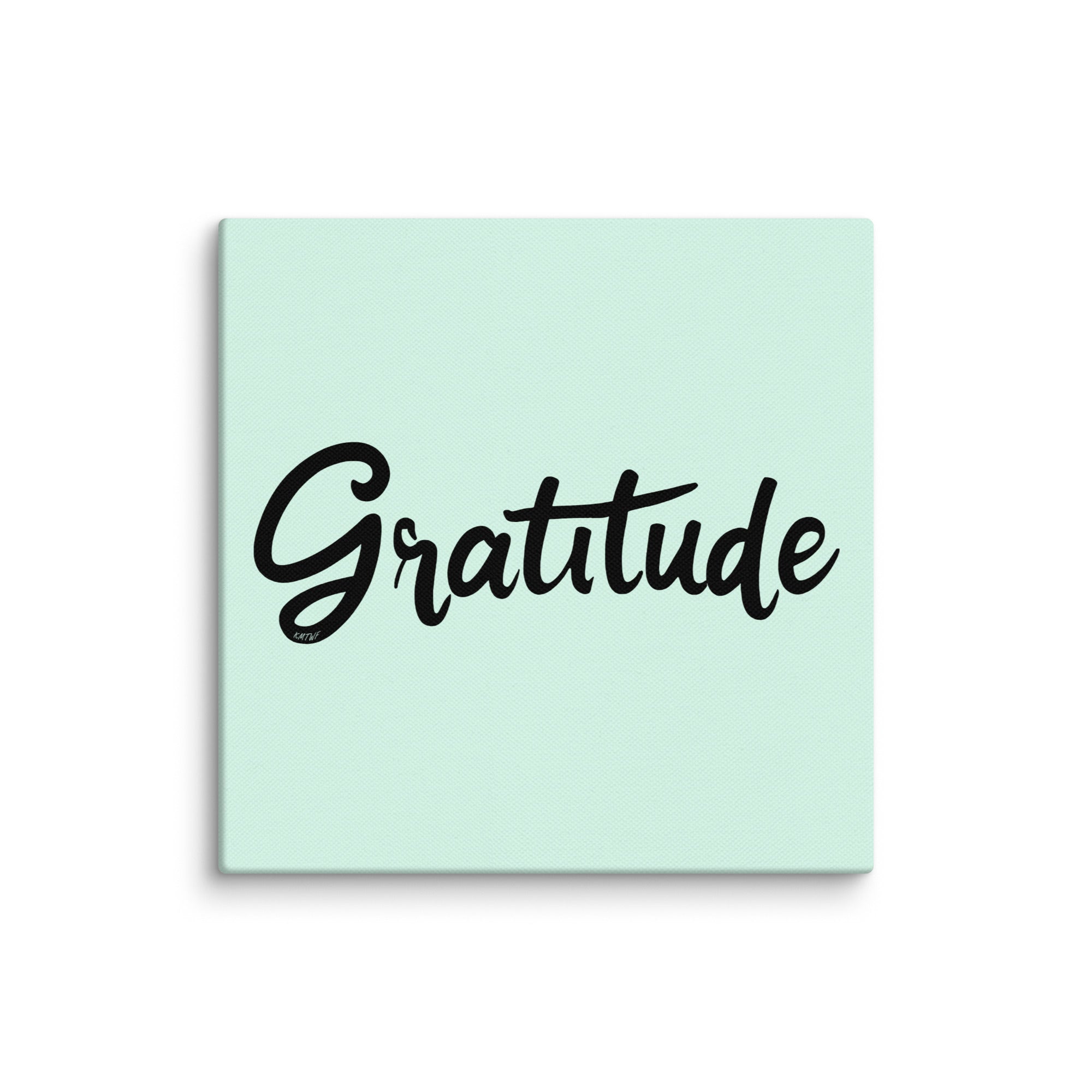 Gratitude In Black Cursive On Canvas Print | Art of Appreciation – KMTWF