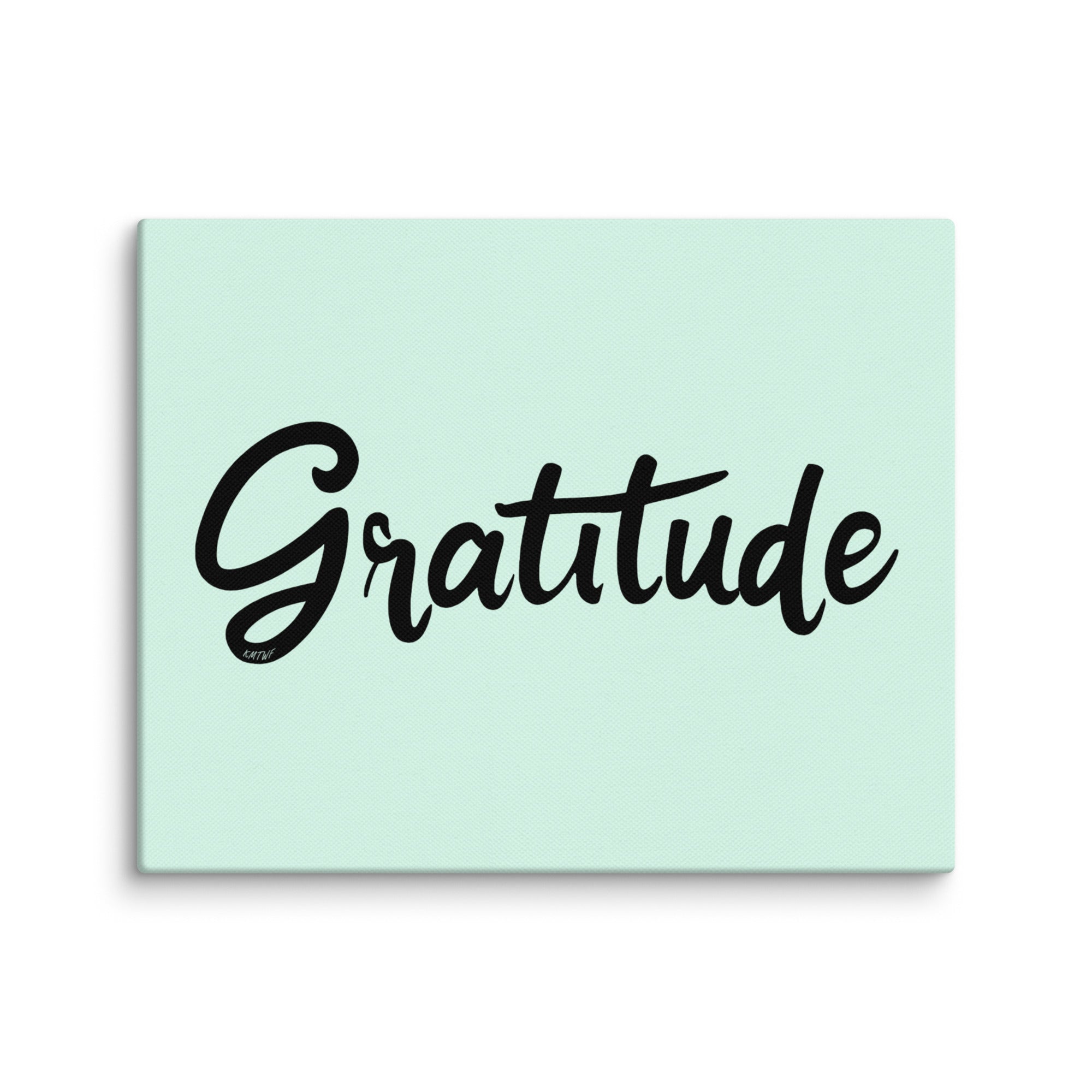 Gratitude In Black Cursive On Canvas Print | Art of Appreciation – KMTWF