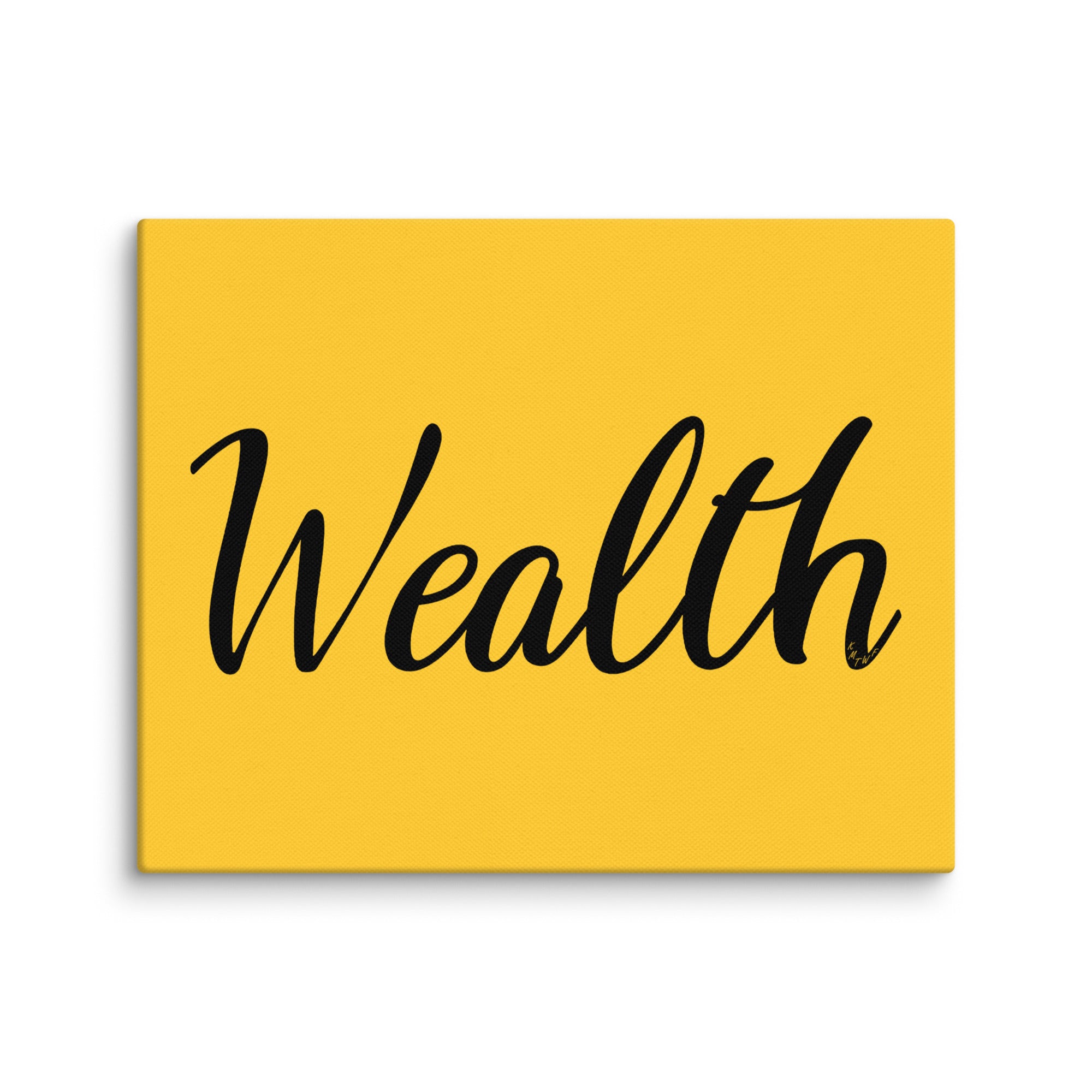 Wealth In Black Cursive On Canvas Print | Abundance Art – KMTWF