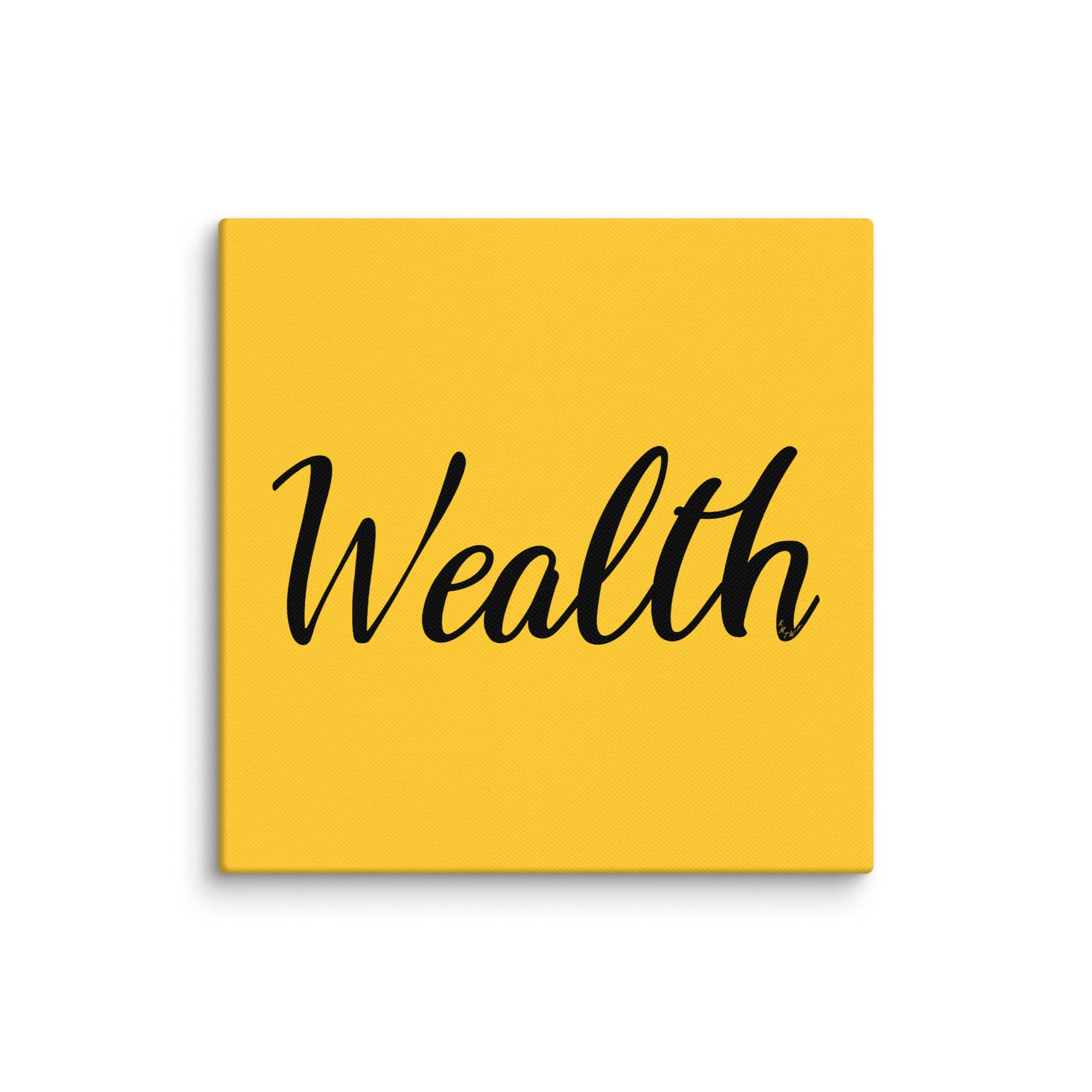 Wealth In Black Cursive On Canvas Print | Abundance Art – KMTWF