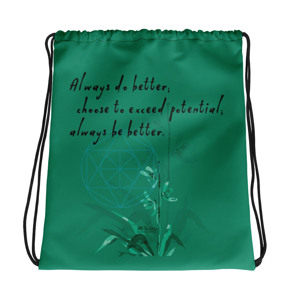 Always Better Haiku With Lilies on Drawstring Bag