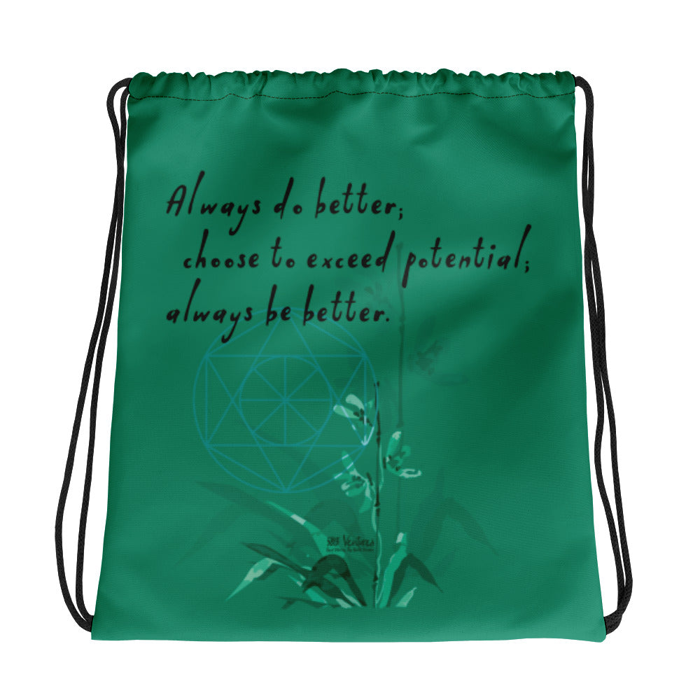 Always Better Haiku With Lilies on Drawstring Bag