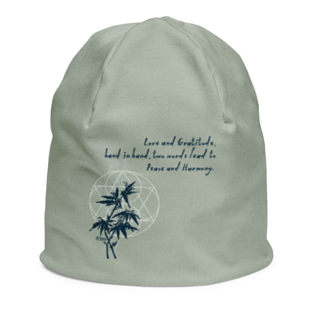 Love Gratitude Peace Harmony Haiku With Bamboo on Kids Original Beanie