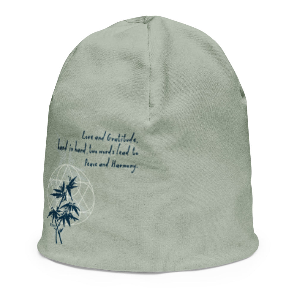Love Gratitude Peace Harmony Haiku With Bamboo on Kids Original Beanie