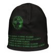 Binary Instructions To Keep Moving The World Forward With Vitruvian Earth In Green on Kids Original Beanie