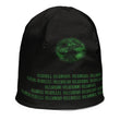 Binary Instructions To Keep Moving The World Forward With Vitruvian Earth In Green on Kids Original Beanie