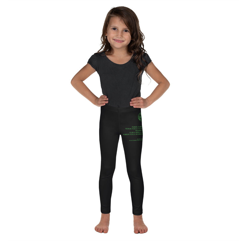 Binary Instructions To Keep Moving The World Forward With Vitruvian Earth In Green on Kids Leggings
