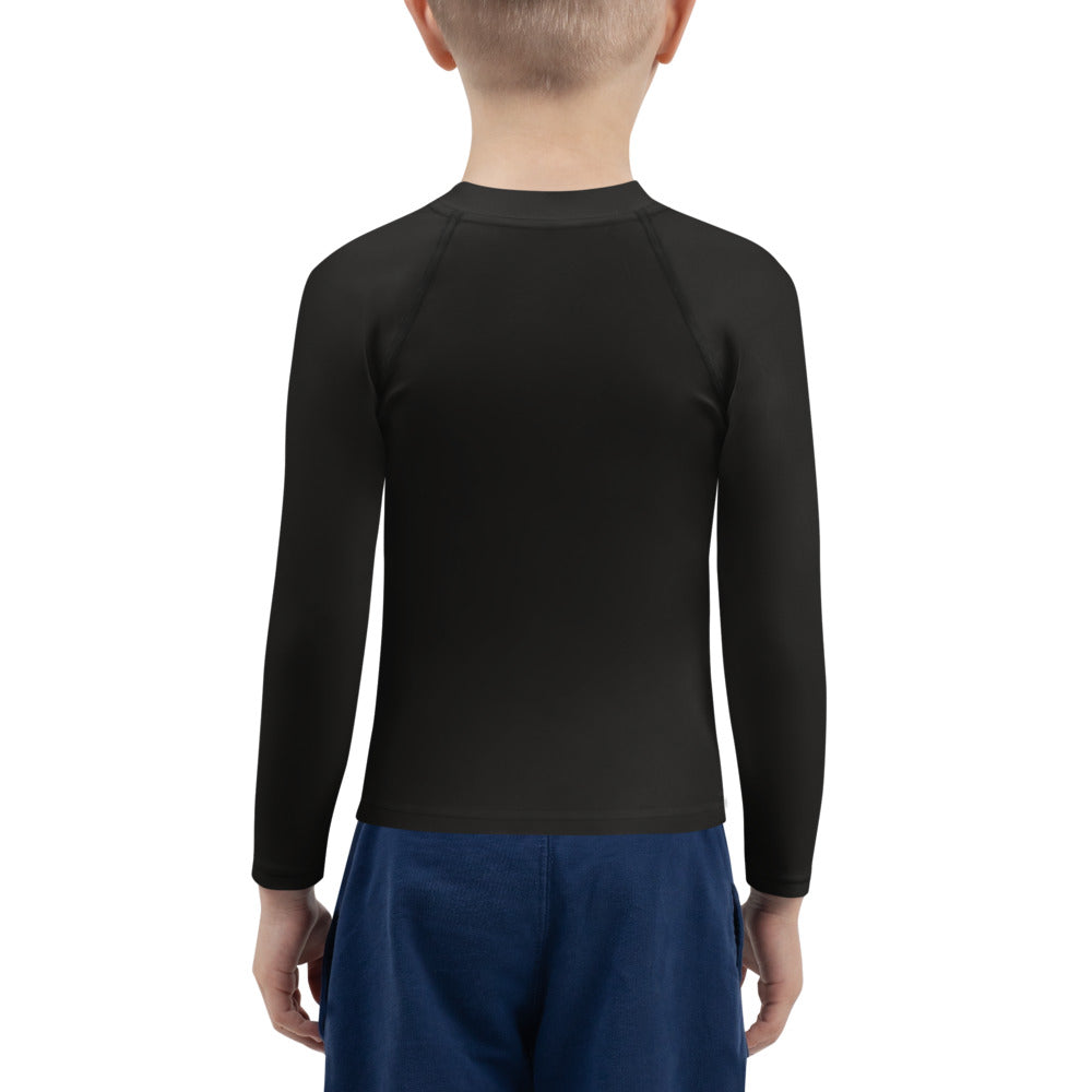 Binary Instructions To Keep Moving The World Forward With Vitruvian Earth In Green on Kids Rash Guard