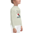 Future Is Bright Haiku With Mountain Sun on Kids Rash Guard