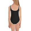 Binary Instructions To Keep Moving The World Forward With Venusian Earth In White on Kids One-Piece Swimsuit