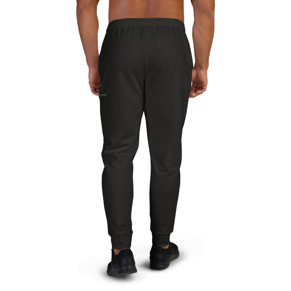 Binary Instructions To Keep Moving The World Forward With Vitruvian Earth In Green on Men's Joggers