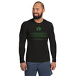 Binary Instructions To Keep Moving The World Forward With Vitruvian Earth In Green on Men's Rash Guard