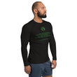 Binary Instructions To Keep Moving The World Forward With Vitruvian Earth In Green on Men's Rash Guard