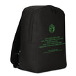 Binary Instructions To Keep Moving The World Forward With Vitruvian Earth In Green on Minimalist Backpack