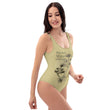 Matsuo Basho Haiku With Bonsai on Women's One-Piece Swimsuit