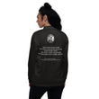 Binary Instructions To Keep Moving The World Forward With Venusian Earth In White on Bomber Jacket