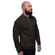 Binary Instructions To Keep Moving The World Forward With Vitruvian Earth In Green on Bomber Jacket