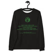 Binary Instructions To Keep Moving The World Forward With Vitruvian Earth In Green on Unisex Original Sweatshirt