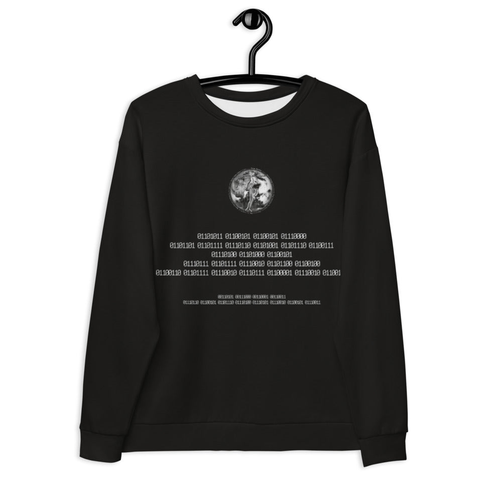Binary Instructions To Keep Moving The World Forward With Venusian Earth In White on Unisex Original Sweatshirt