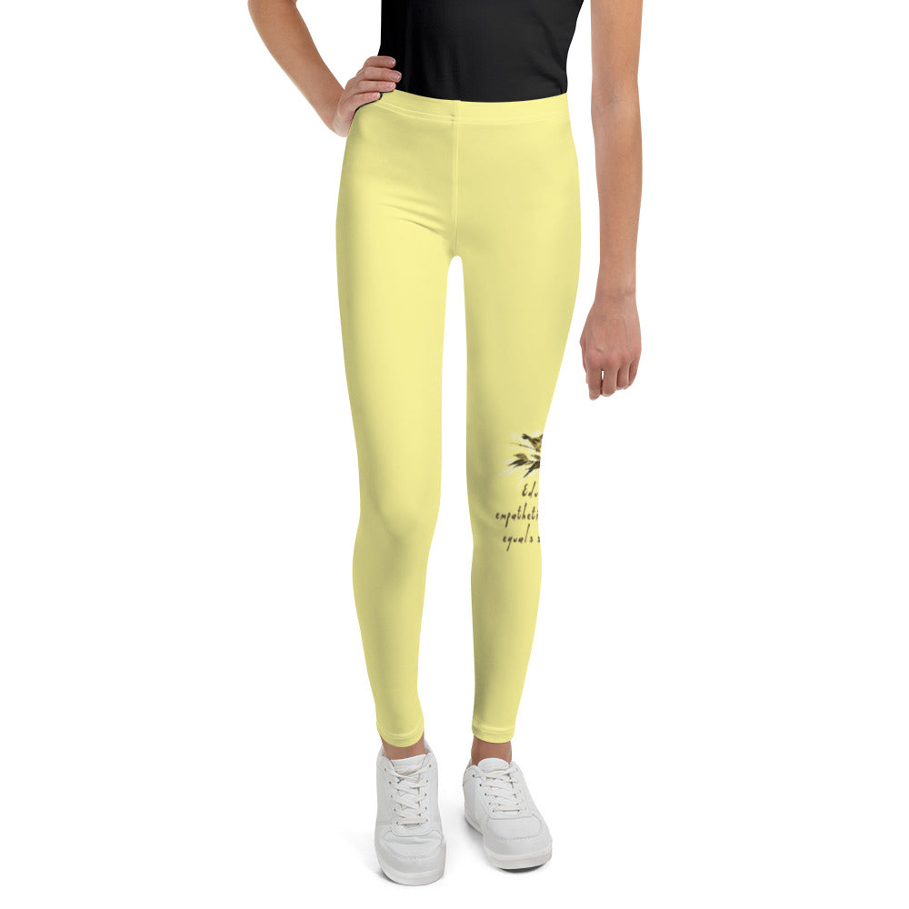 Sage Wisdom Haiku With Sparrow on Youth Leggings