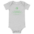 Binary Instructions To Keep Moving The World Forward With Vitruvian Earth In Green on Baby Short Sleeve Onesie