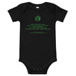 Binary Instructions To Keep Moving The World Forward With Vitruvian Earth In Green on Baby Short Sleeve Onesie