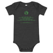 Binary Instructions To Keep Moving The World Forward With Vitruvian Earth In Green on Baby Short Sleeve Onesie