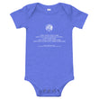 Binary Instructions To Keep Moving The World Forward With Venusian Earth In White on Baby Short Sleeve Onesie
