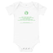 Binary Instructions To Keep Moving The World Forward With Vitruvian Earth In Green on Baby Short Sleeve Onesie
