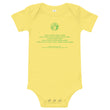 Binary Instructions To Keep Moving The World Forward With Vitruvian Earth In Green on Baby Short Sleeve Onesie