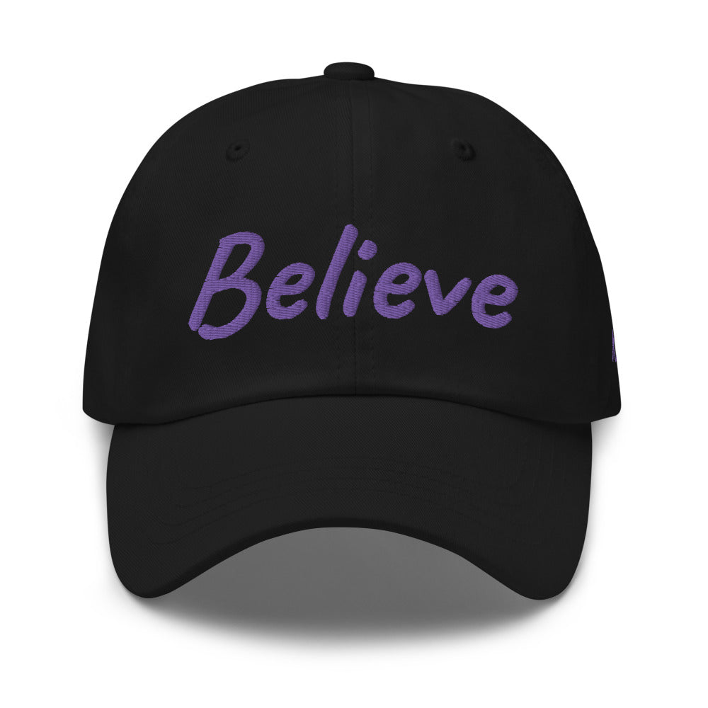 Believe In Amethyst Embroidery On Classic Dad Hat
