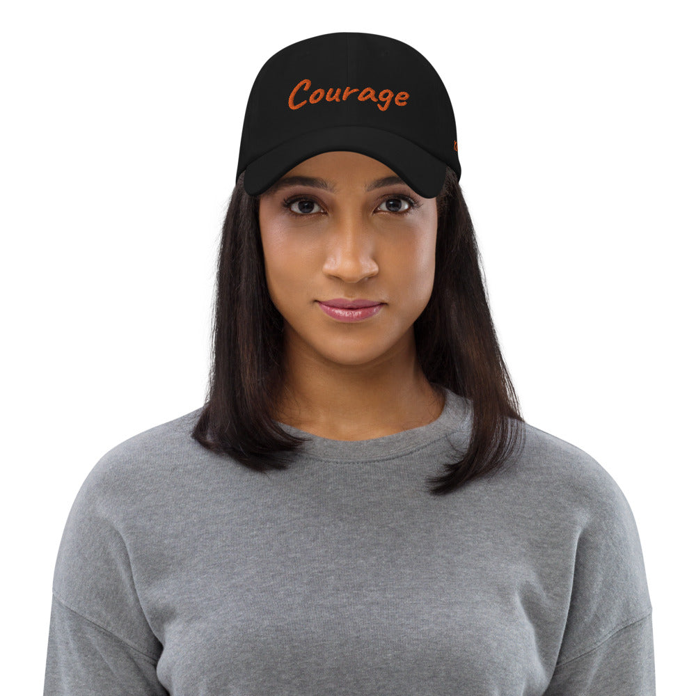 Courage In Amber Embroidery On Classic Dad Hat