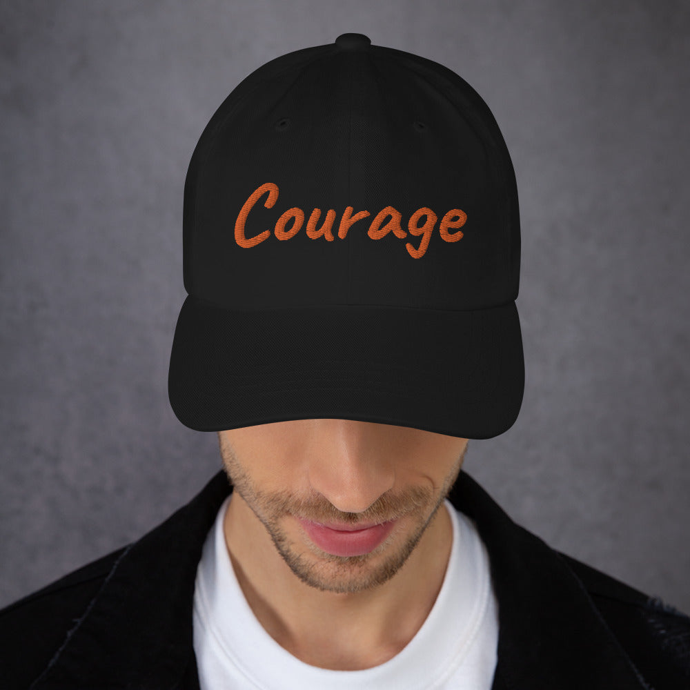Courage In Amber Embroidery On Classic Dad Hat