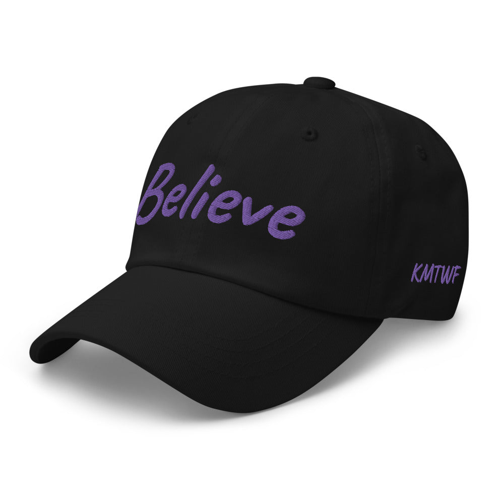 Believe In Amethyst Embroidery On Classic Dad Hat