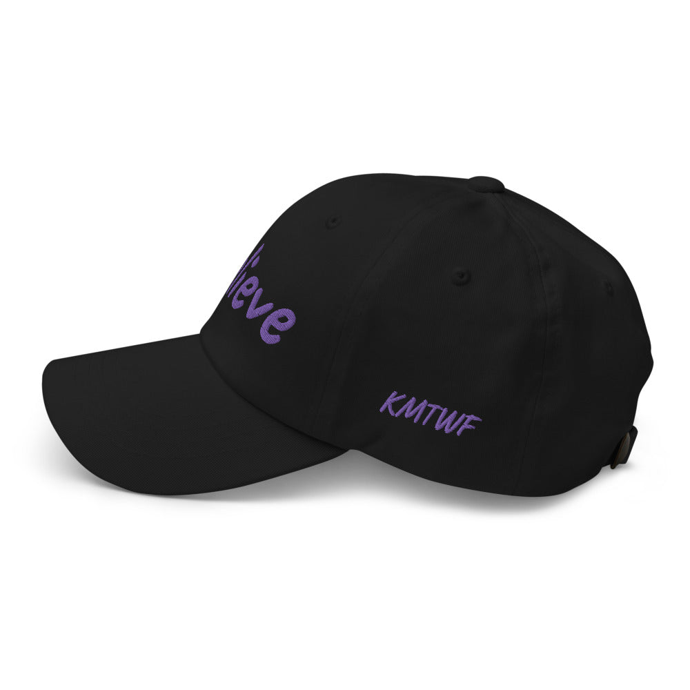 Believe In Amethyst Embroidery On Classic Dad Hat