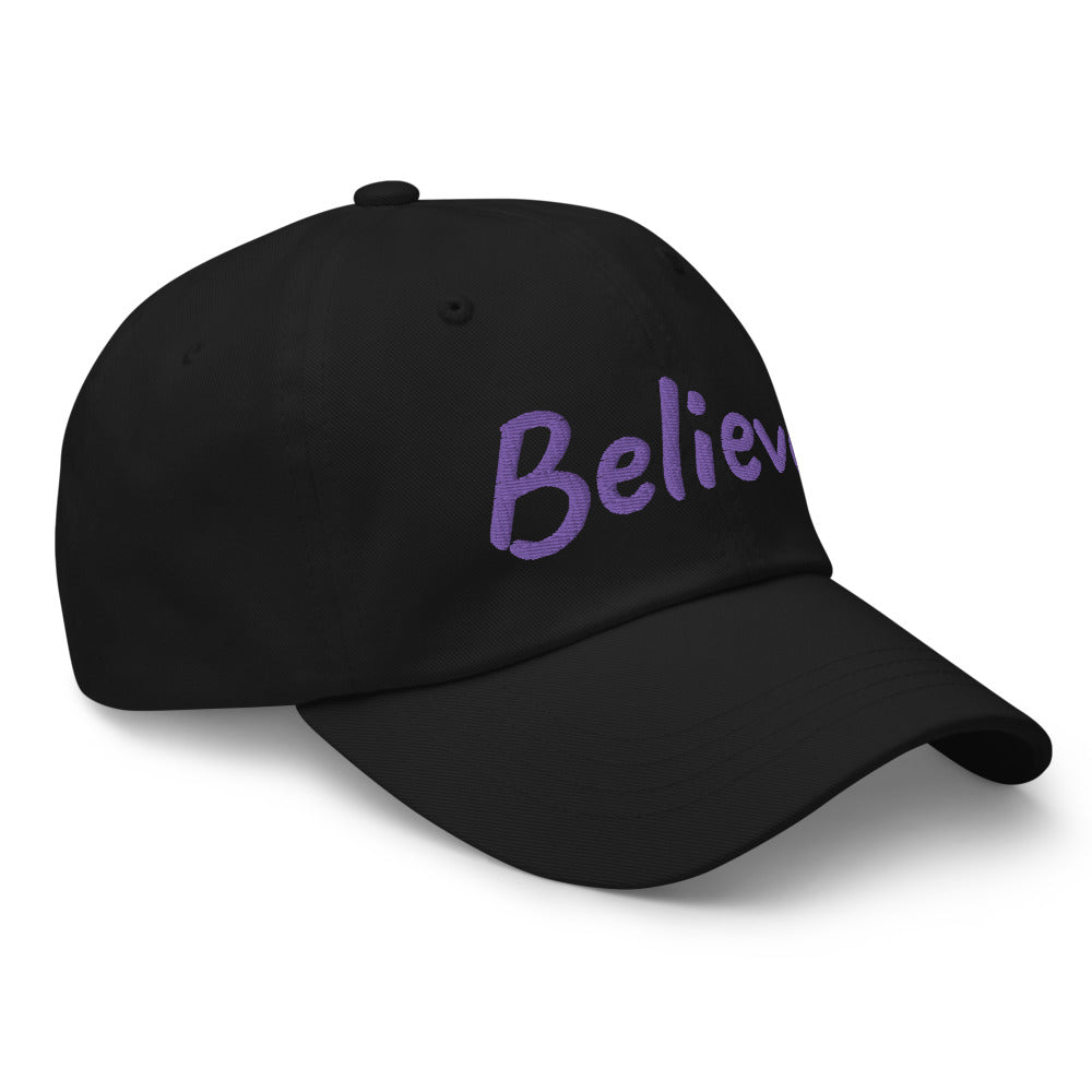 Believe In Amethyst Embroidery On Classic Dad Hat