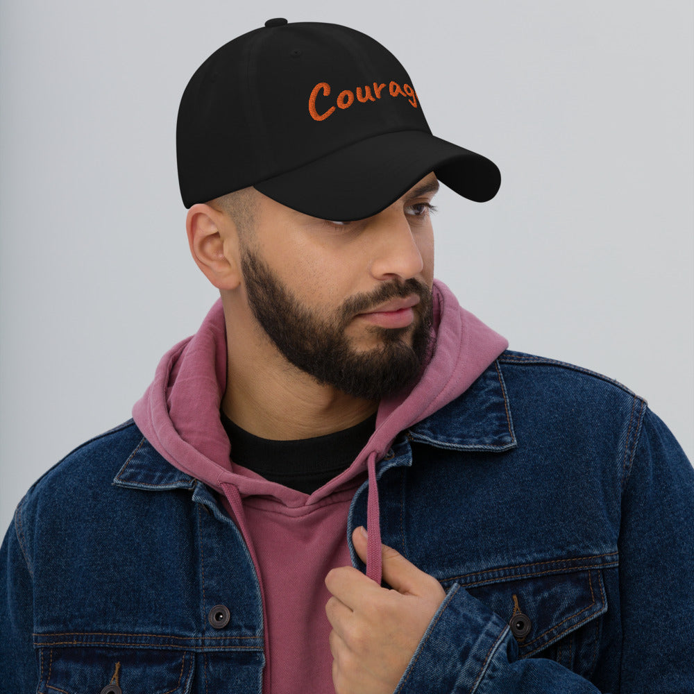 Courage In Amber Embroidery On Classic Dad Hat