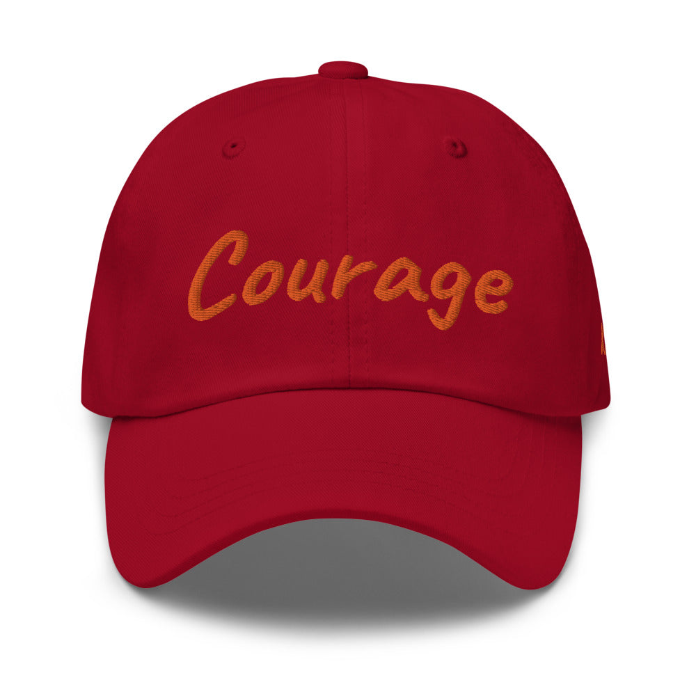 Courage In Amber Embroidery On Classic Dad Hat