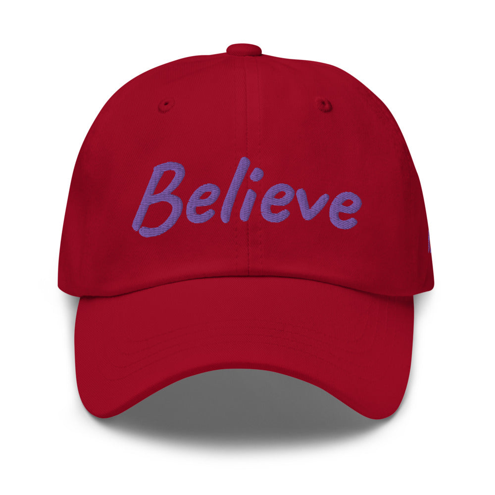 Believe In Amethyst Embroidery On Classic Dad Hat