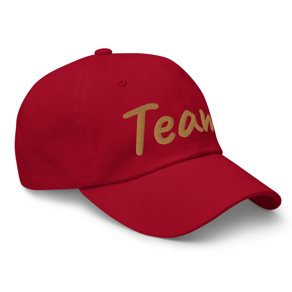 Team In Celluloid Embroidery On Classic Dad Hat