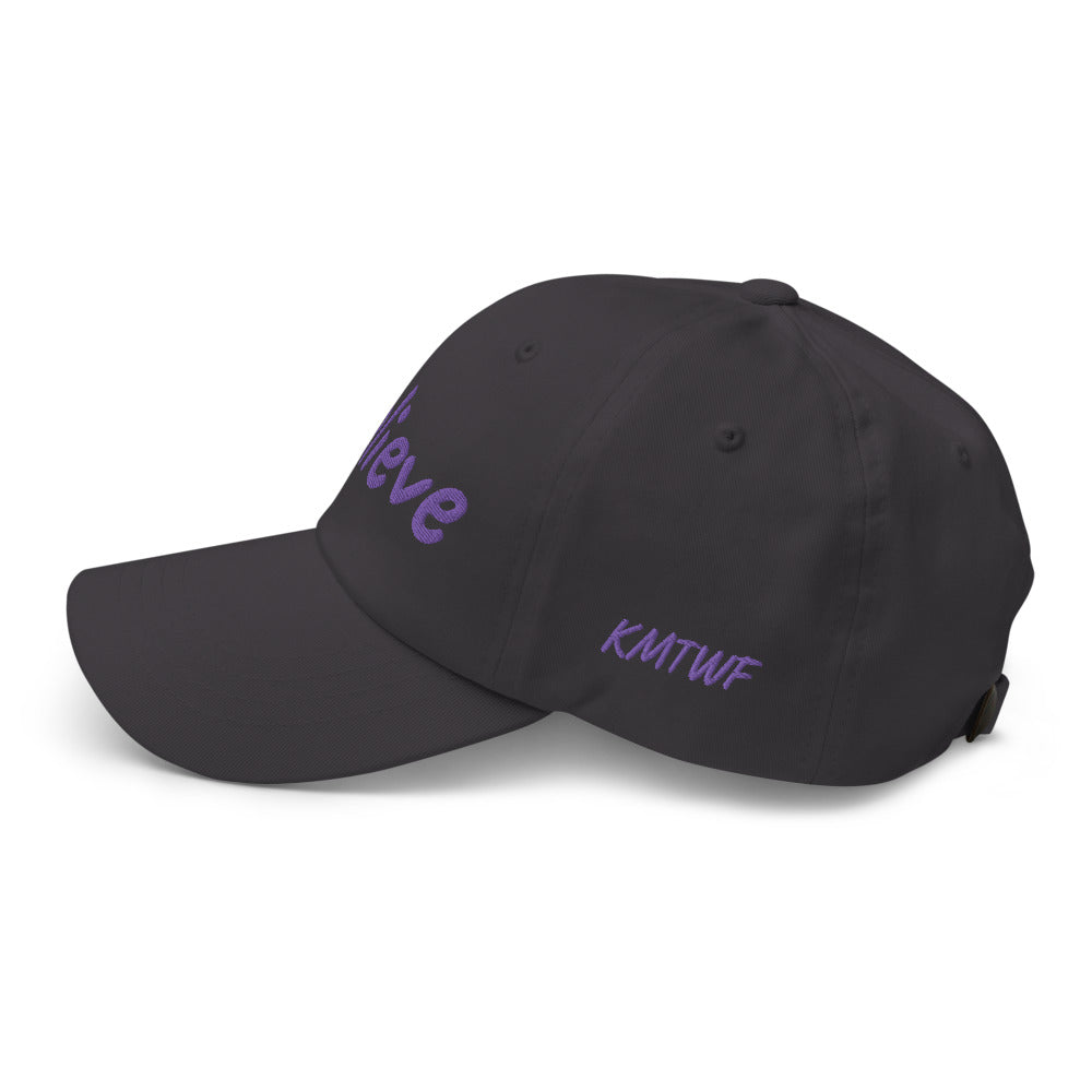 Believe In Amethyst Embroidery On Classic Dad Hat