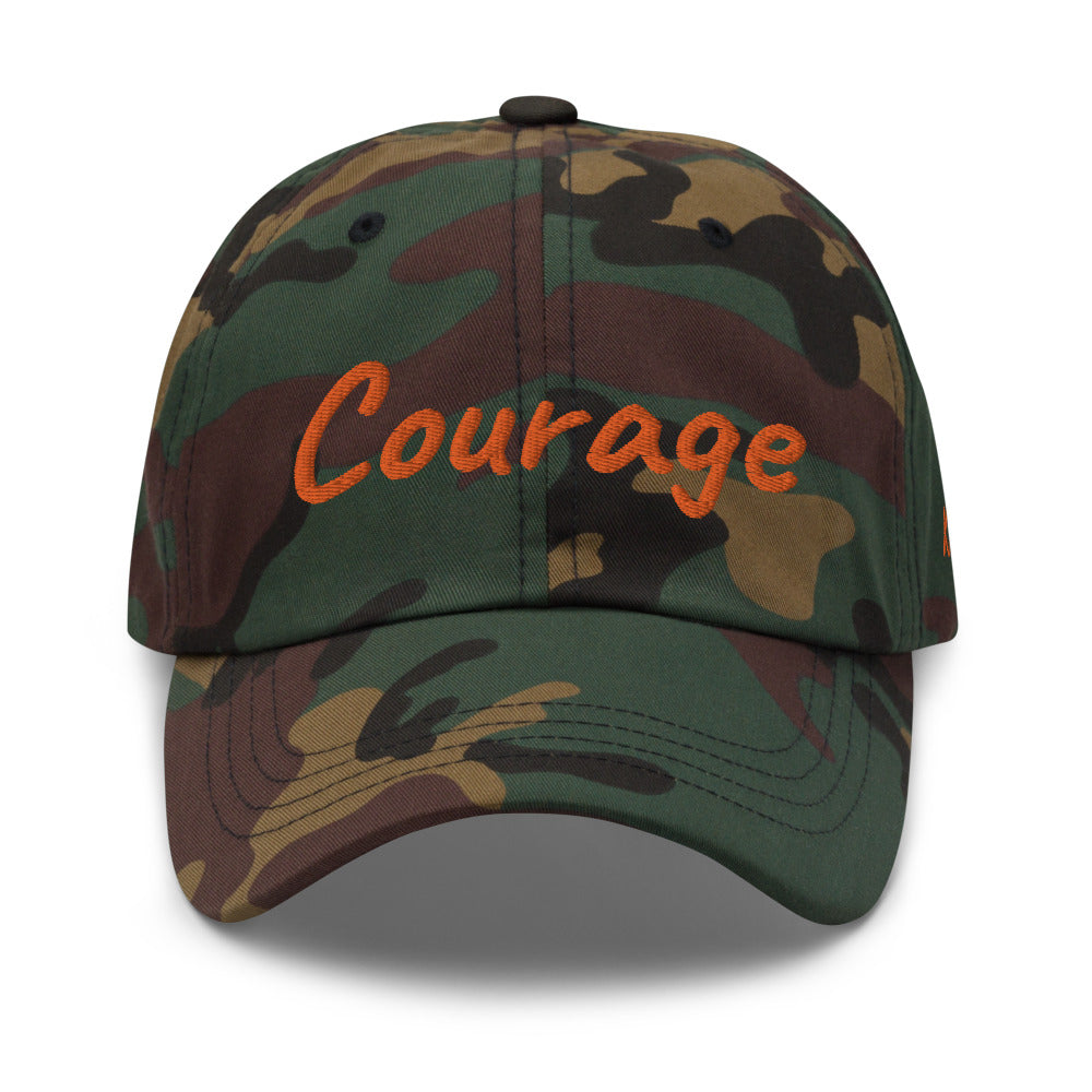 Courage In Amber Embroidery On Classic Dad Hat