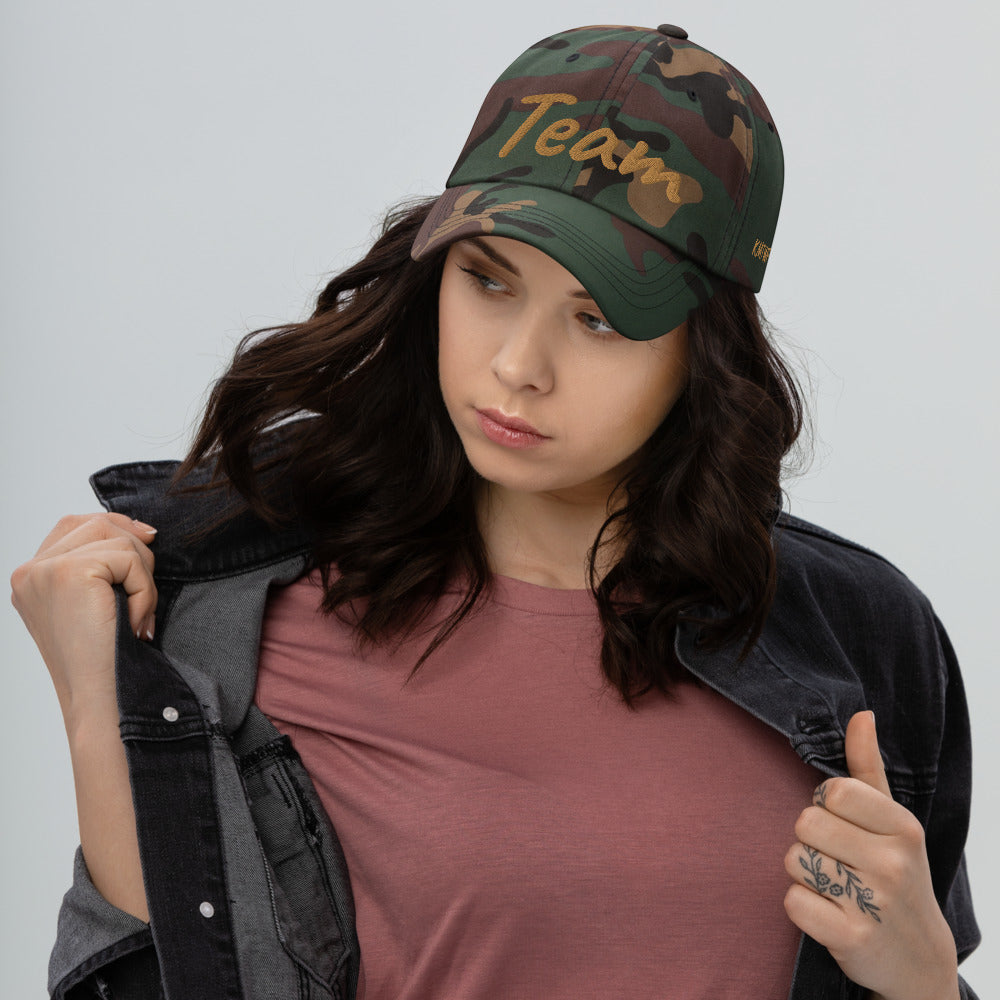 Team In Celluloid Embroidery On Classic Dad Hat