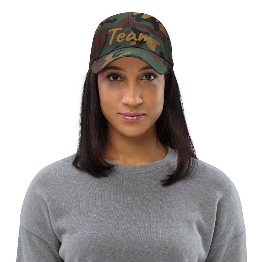 Team In Celluloid Embroidery On Classic Dad Hat