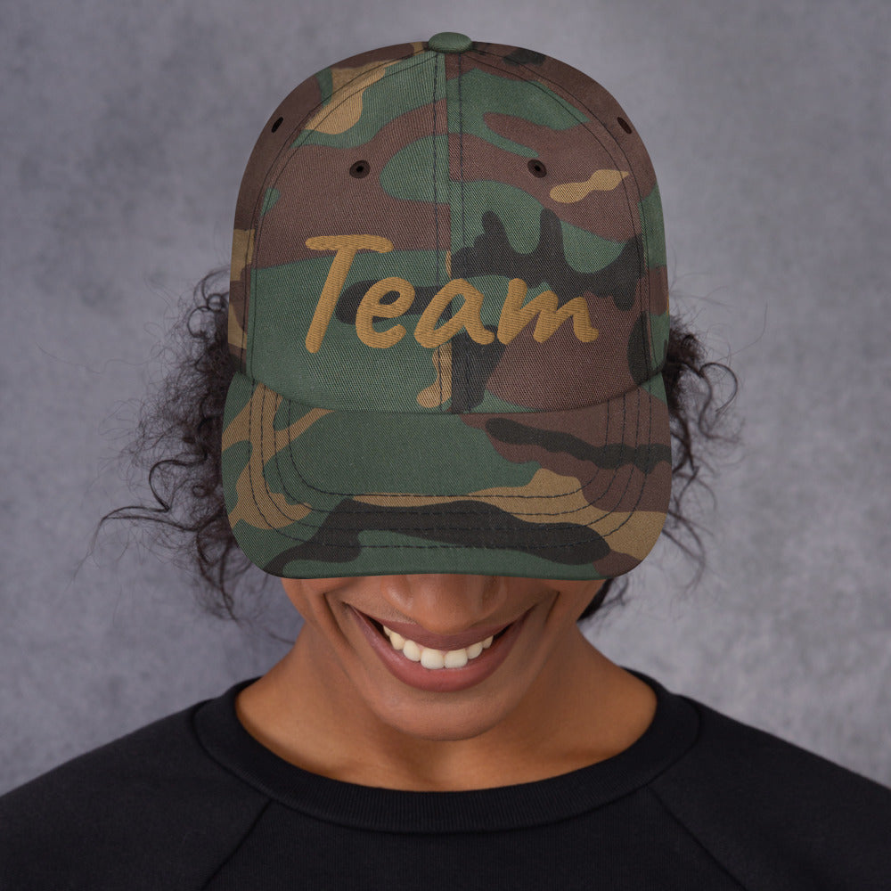 Team In Celluloid Embroidery On Classic Dad Hat