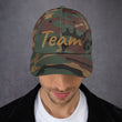 Team In Celluloid Embroidery On Classic Dad Hat