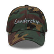 Leadership In Silver Embroidery On Classic Dad Hat