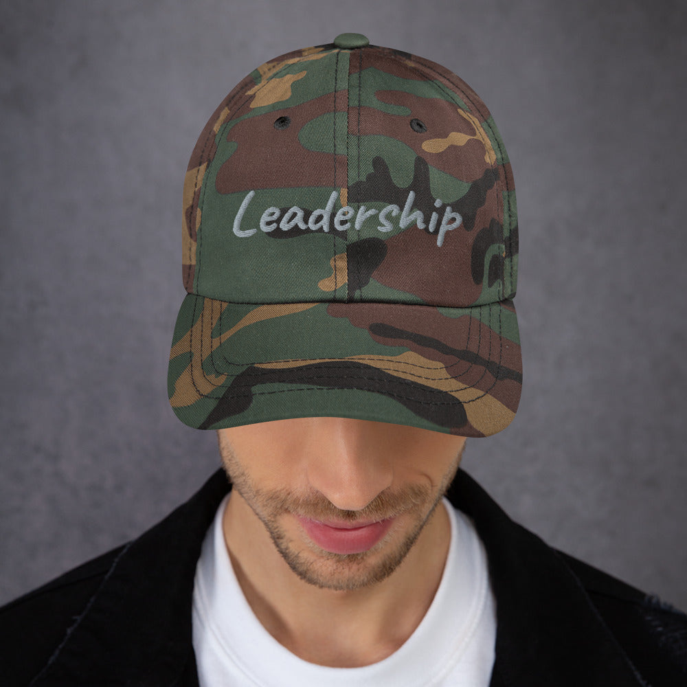 Leadership In Silver Embroidery On Classic Dad Hat