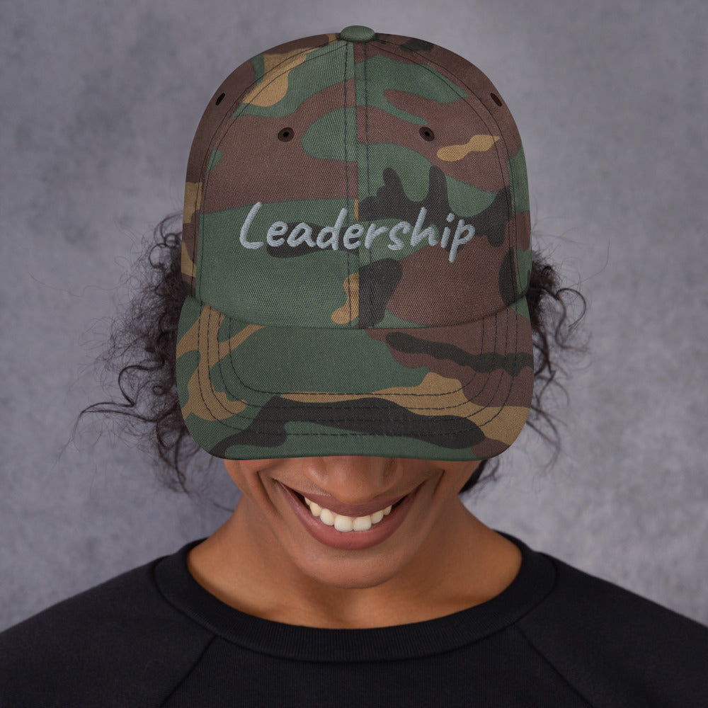 Leadership In Silver Embroidery On Classic Dad Hat