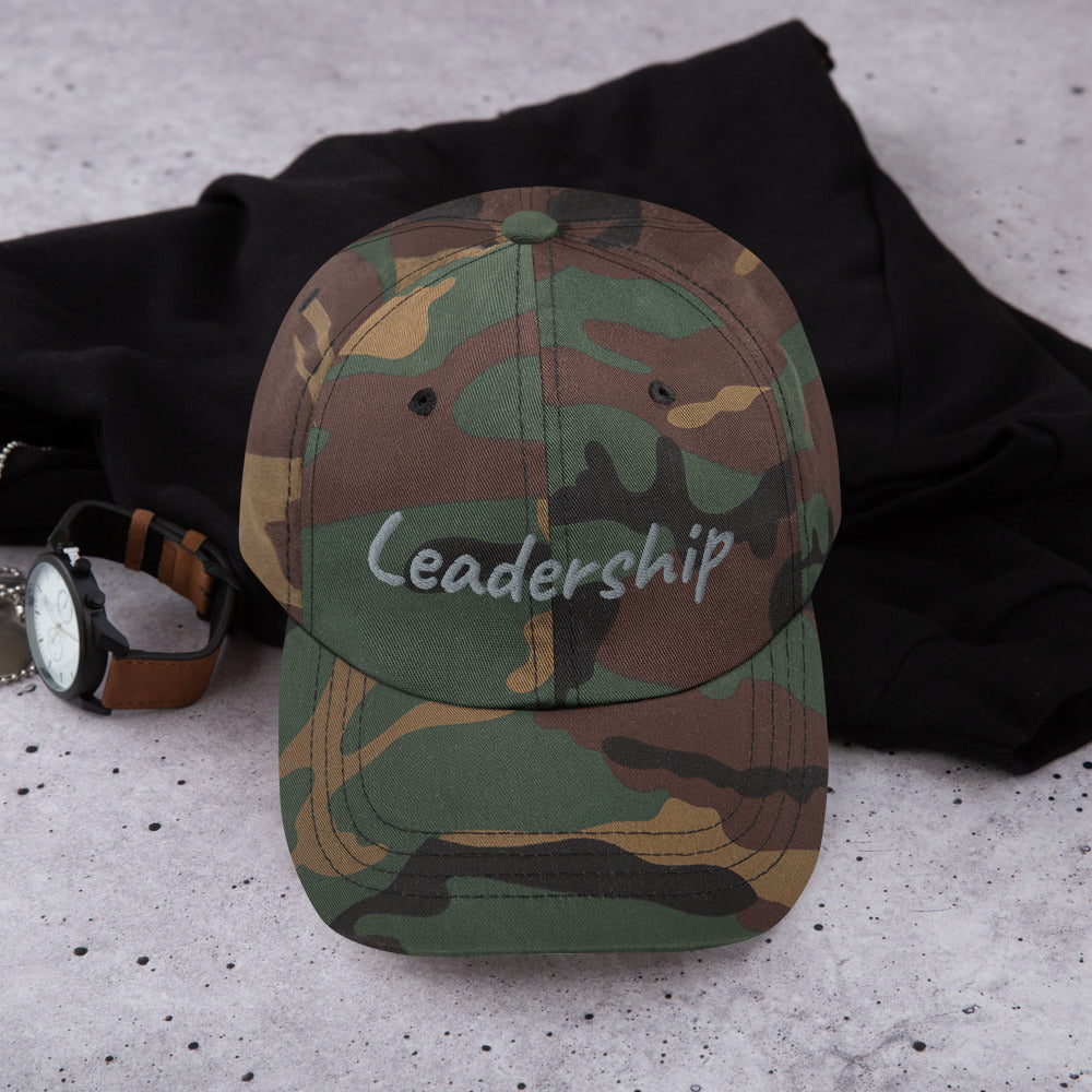 Leadership In Silver Embroidery On Classic Dad Hat